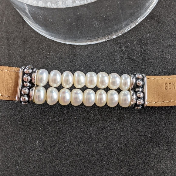 Honora pearl, sterling silver & leather bracelet - Picture 6 of 7